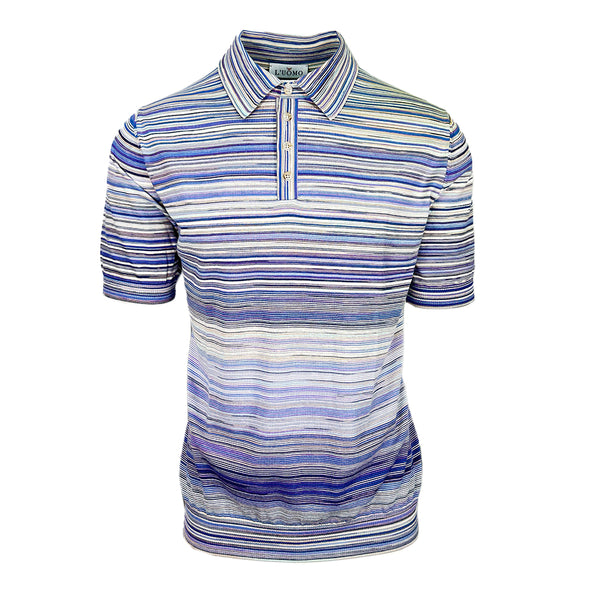 L'uomo Knitted Horizontal Weave Polo