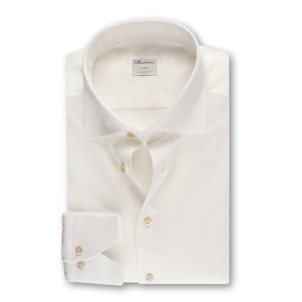 Stenstroms Slimline Casual Off-White Jersey Shirt