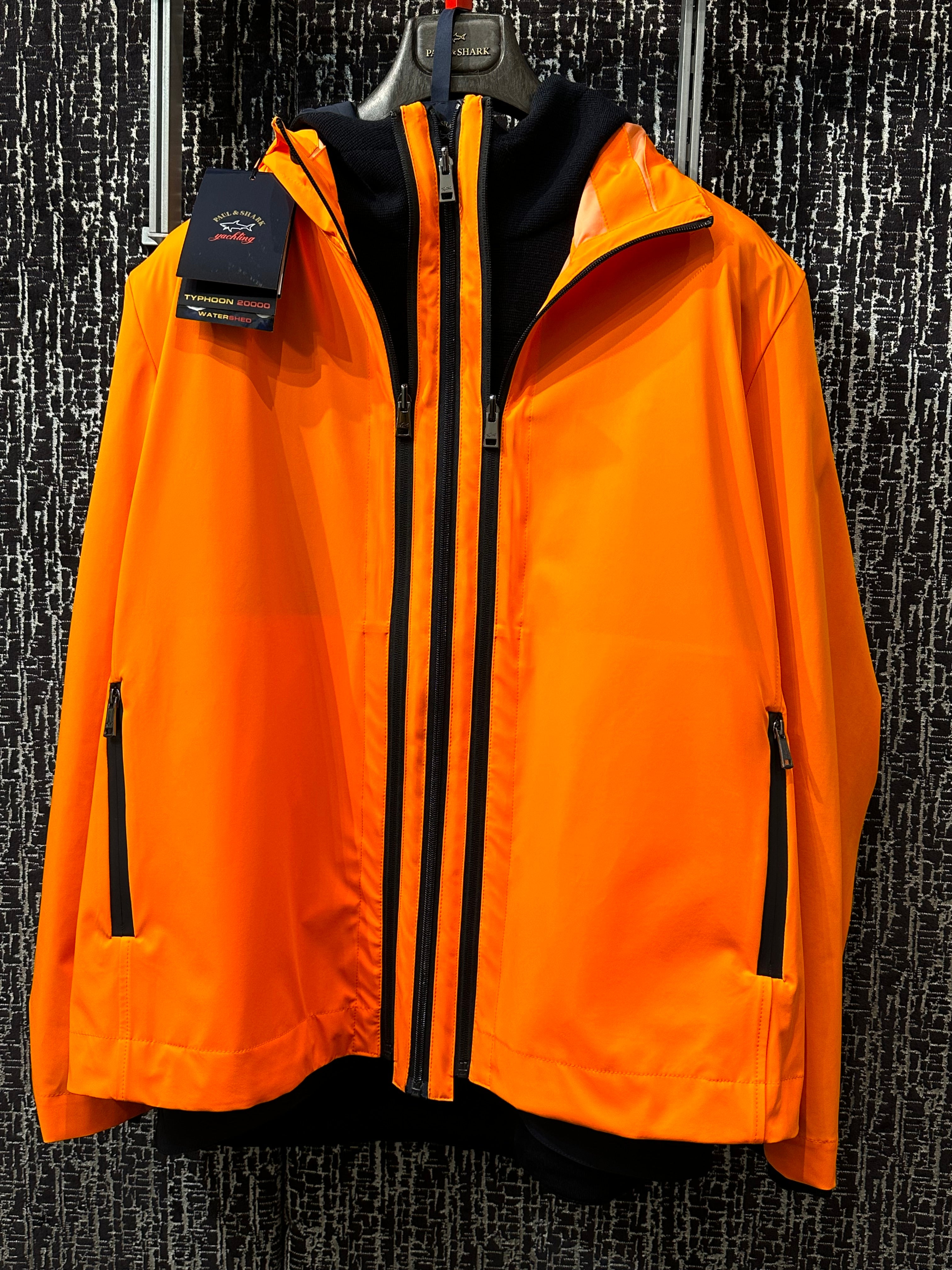 Paul amp; Shark logo-patch zip-up jacket - Orange