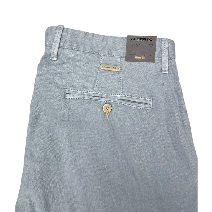 Alberto Light Blue Cotton Trousers 4