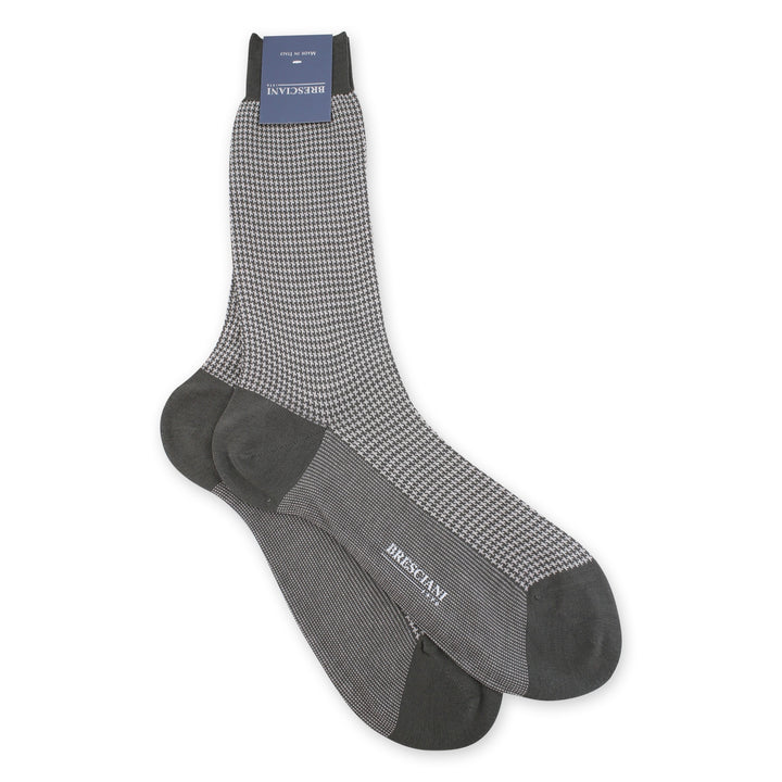 Bresciani Grey Dogtooth Socks 1