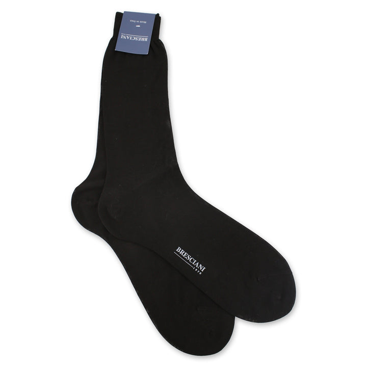 Bresciani Plain Black Socks 1