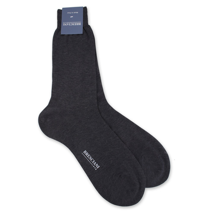 Bresciani Plain Grey Socks 1