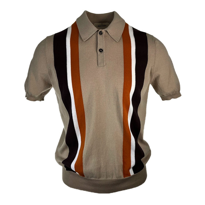 Gran Sasso Fine Knitted Cotton Stripe Polo 2