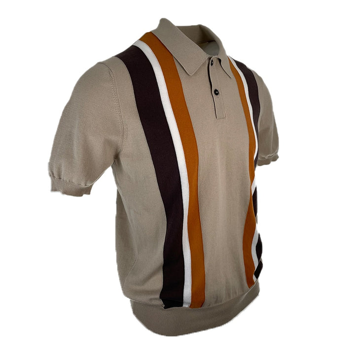 Gran Sasso Fine Knitted Cotton Stripe Polo 3