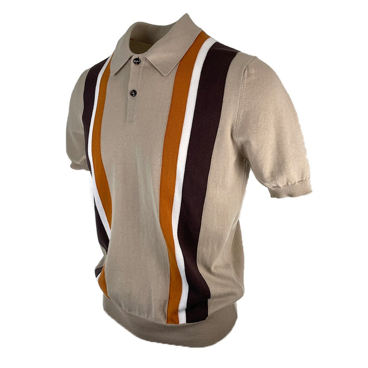 Gran Sasso Fine Knitted Cotton Stripe Polo 4