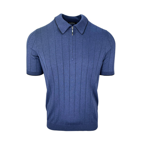 Gran Sasso Silk Knitted Zip Polo