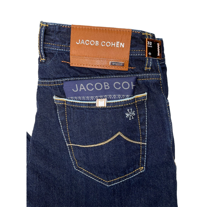 Jacob Cohen Limited Edition Tan Tab Dark Denim Jeans 2