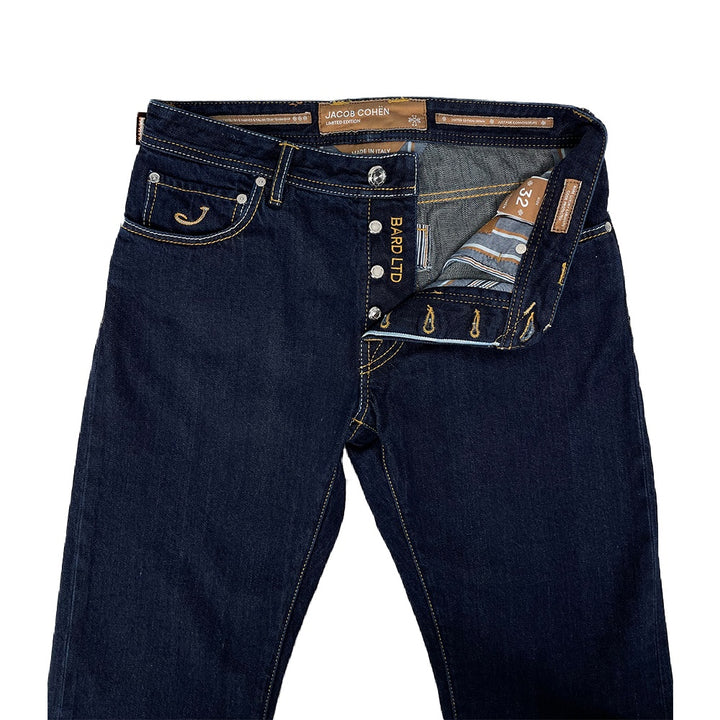 Jacob Cohen Limited Edition Tan Tab Dark Denim Jeans 3