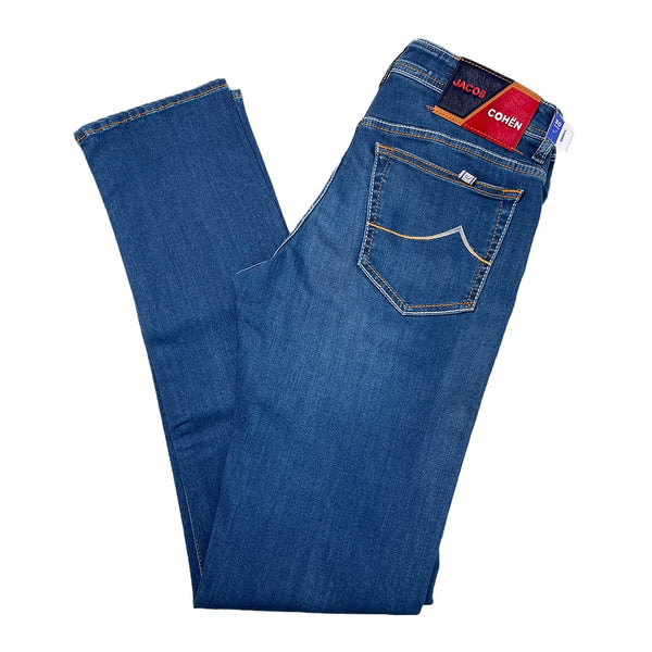 Jacob Cohen Navy Tab Light Denim Jeans 5