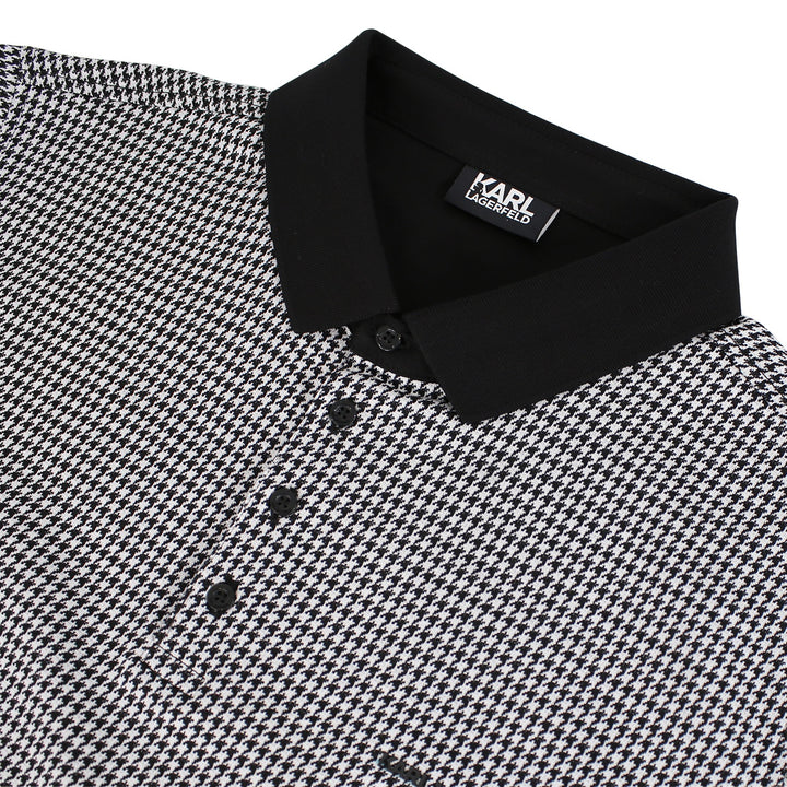 Karl-Lagerfeld-Black-White-Dogtooth-Polo- L:S-4