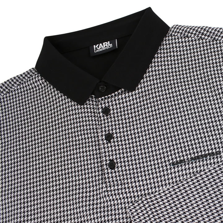 Karl-Lagerfeld-Black-White-Dogtooth-Polo- L:S-5