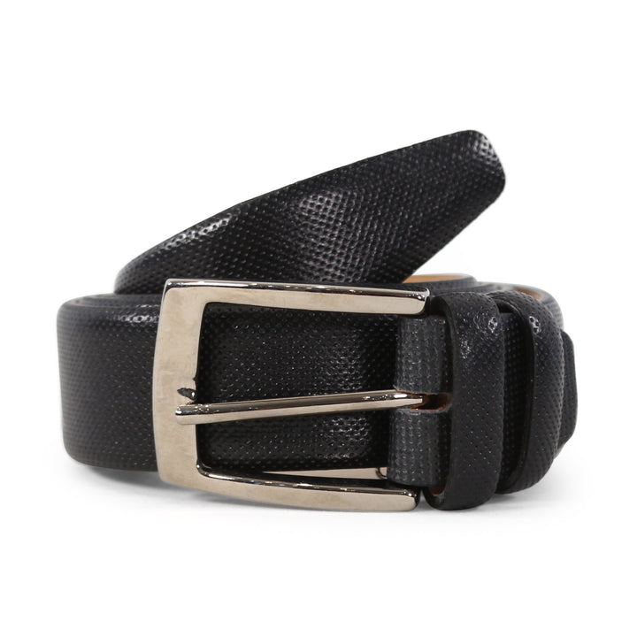 L&#8217;uomo Black Perforated Leather Belt 1