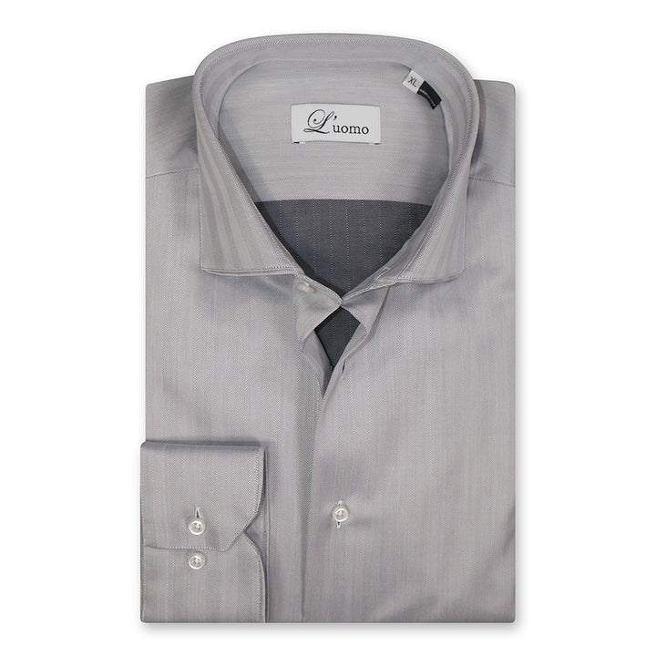 L&#8217;uomo Herringbone Shirt GREY 1