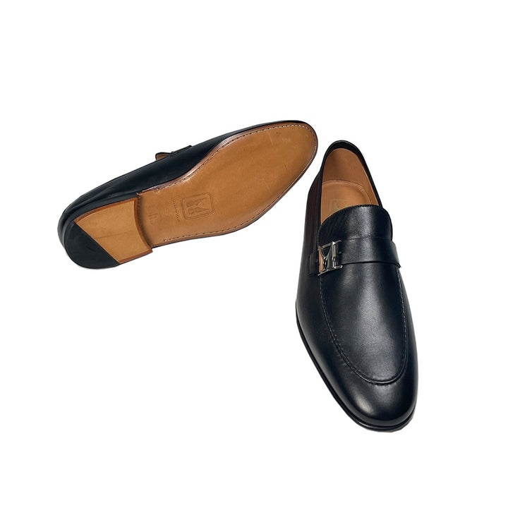 Moreschi Leather Slip on with Branded Buckle 4